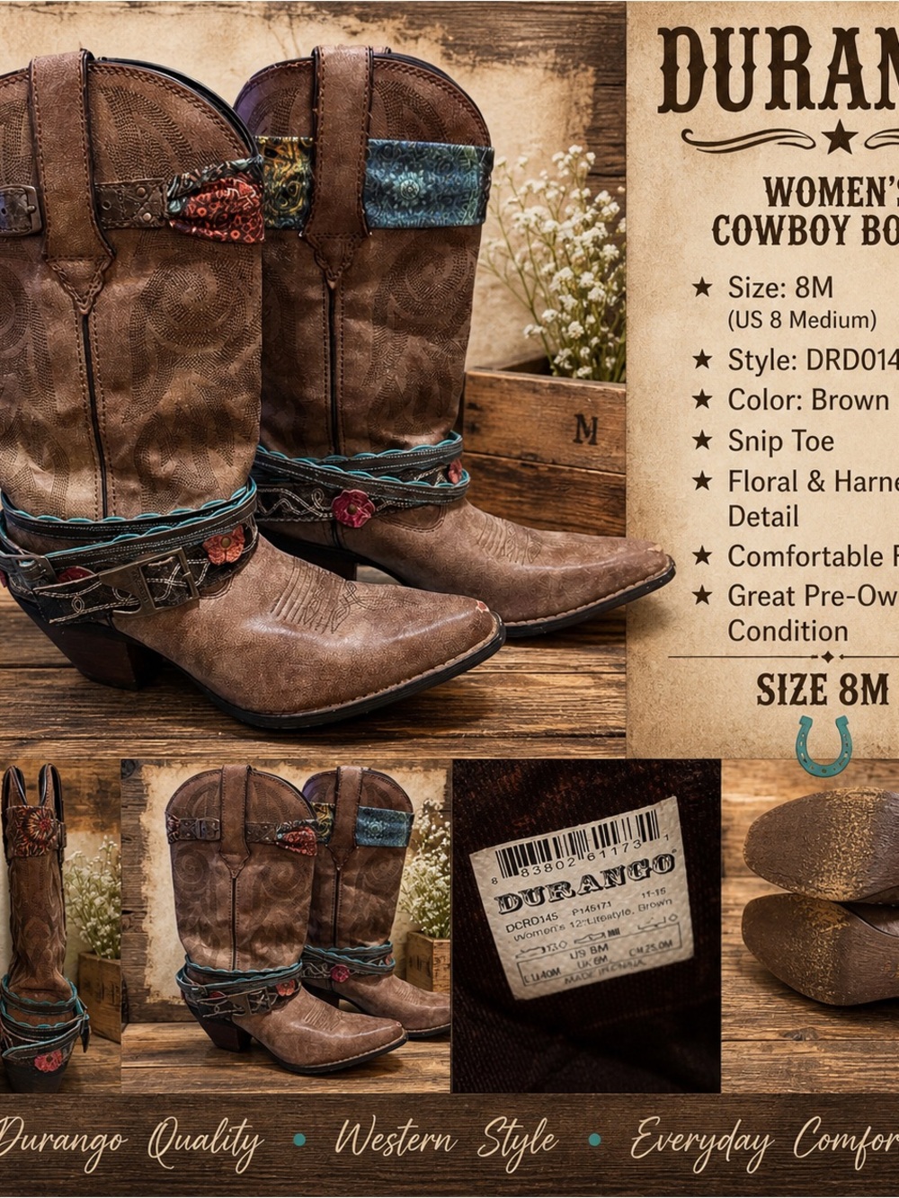 Durango Brown Interior Lined Women's Boot